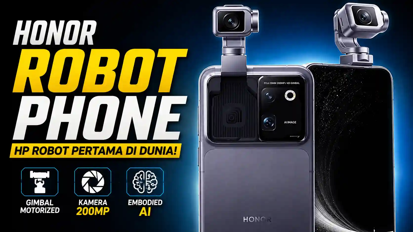 Honor Rilis HP Robot Pertama, Kamera 200 MP Bisa Berputar 310 Derajat