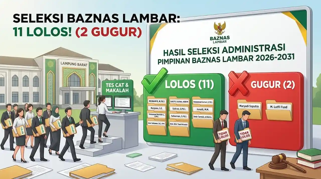 11 Calon Pimpinan Baznas Lambar Periode 2026-2031 Lolos Seleksi Administrasi
