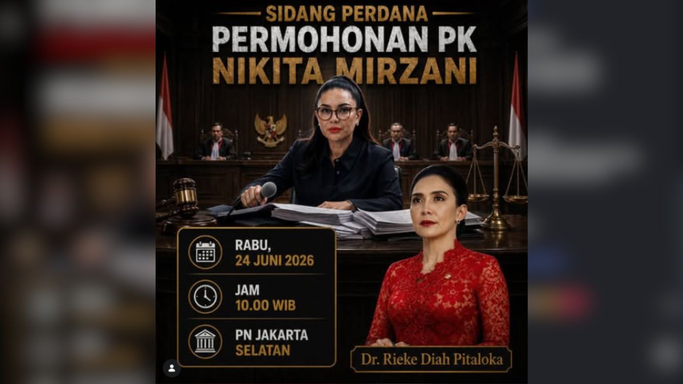Rieke Diah Pitaloka Pertanyakan Vonis Nikita Mirzani Naik Jadi 6 Tahun